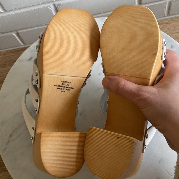 NEW MADDEN GIRL White Straps Platform Slip-On Sandals Clogs Size 7.5 - Picture 11 of 17